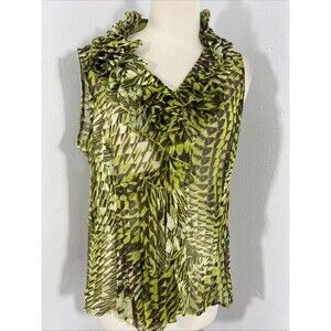 Doncaster Blouse Womens 10 Multi Silk‎ Ruffle Fairycore Office Riren
